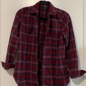 Madewell maroon flannel